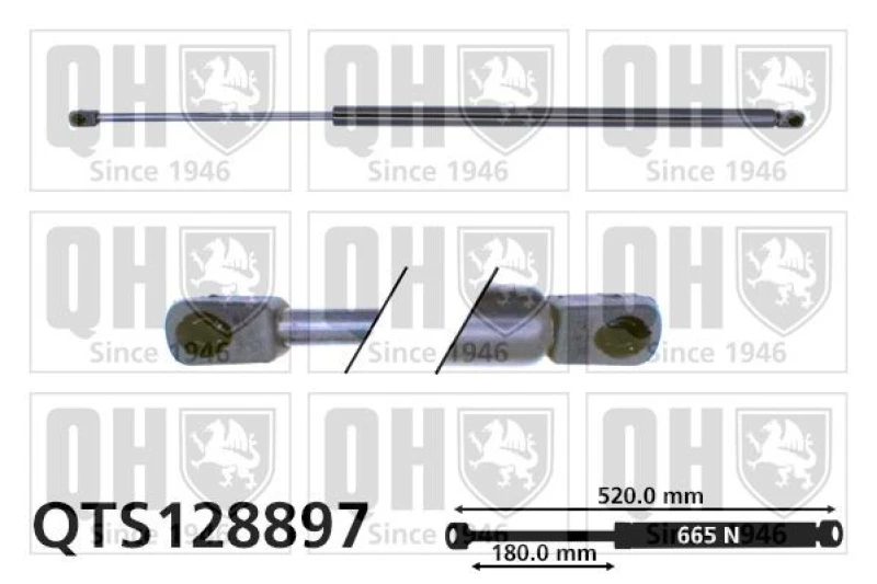 Image of QUINTON HAZELL Tailgate strut QUINTON HAZELL QTS128897