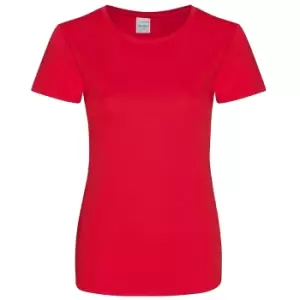 Image of AWDis Just Cool Womens/Ladies Girlie Smooth T-Shirt (L) (Fire Red)