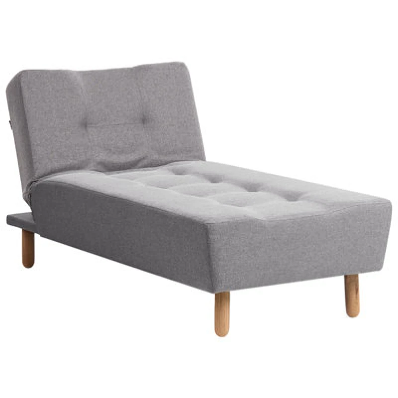 Image of Beliani Chaise Longue Alsten Fabric Dark Grey