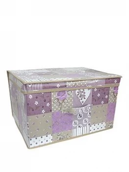 image of Printed Vintage Patchwork Jumbo Storage Box, Multi