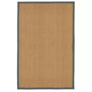 Image of Herringbone Rug with Border - Grey - 100x150cm