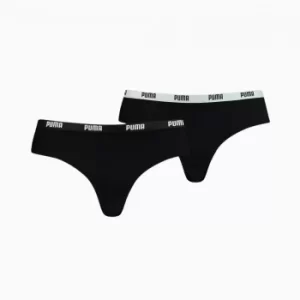 Image of PUMA Womens Microfiber Brazilian 2 Pack, Black, size Large, Clothing