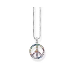 Sterling Silver Colourful Stones Necklace KE2170-318-7