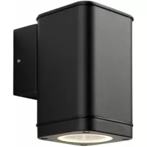 Image of Loops - Non Automatic Outdoor Wall Light - Textured Black & Glass - Exterior Downlight