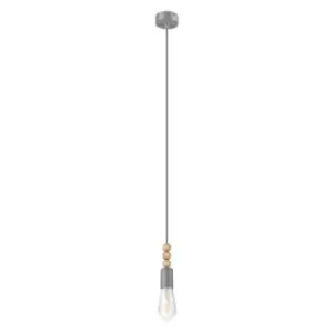 image of Lamkur Lighting - Simon Slim Pendant Ceiling Lights Silver, 1x E27