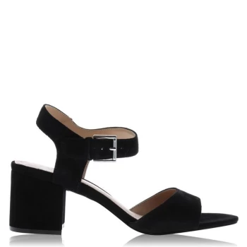 image of Linea Block Heel Sandals - Black Suede