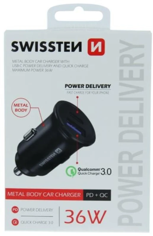 Image of SWISSTEN 20111760 Car mobile phone charger black, Number of inlets/outlets: 2 Car mobile phone charger (100026)