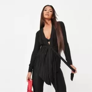 image of Missguided Wrap Tie Cardi - Black