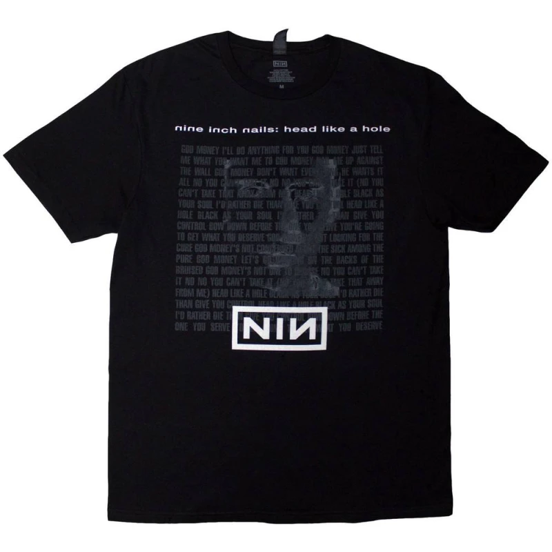 Image of Nine Inch Nails Mens Head Like A Hole T-Shirt in Black Size: Medium Black Male M