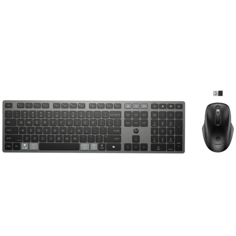 Image of HP 725 Multi-Device Full Size Wireless Keyboard and Mouse Set - Black 9T5B0UT#ABU