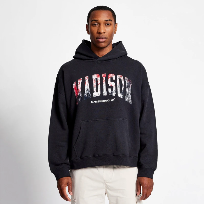 Image of Madison Barclay Distress Hoodie - Black XS