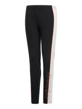 Image of Adidas Originals Childrens Leggings - Black White