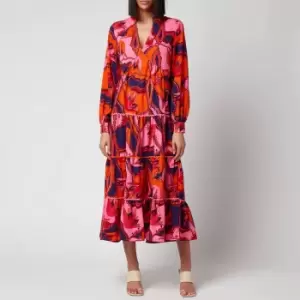 Image of Never Fully Dressed Womens Mix Print Tiered Dress - Rosemary - UK 6