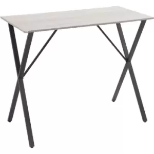 Image of HOMCOM 120cm Rectangular Breakfast Bar Table for 4 People, Steel Legs, White - White