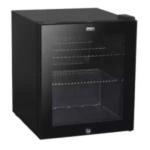 image of Baridi 50L Table Top Beer & Drinks Mini Fridge with Light 3-10°C - Black & Glass