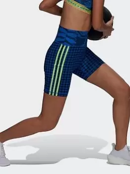 Image of adidas Farm Rio Bike Shorts, Blue Size XS Women