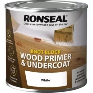 image of Ronseal - Knot Block Wood Primer and Undercoat - White - 250ml - White