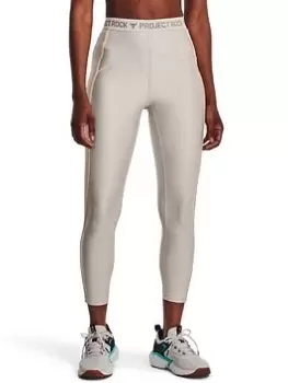 Image of Under Armour Project Rock Ankle Leggings - Grey, Size XS, Women
