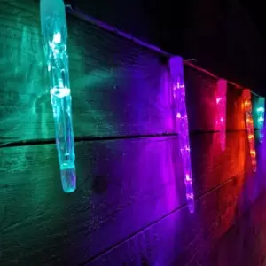 72 LED 6.9m Premier 24 Indoor Outdoor Icicle Shape Christmas Chaser Lights in Rainbow