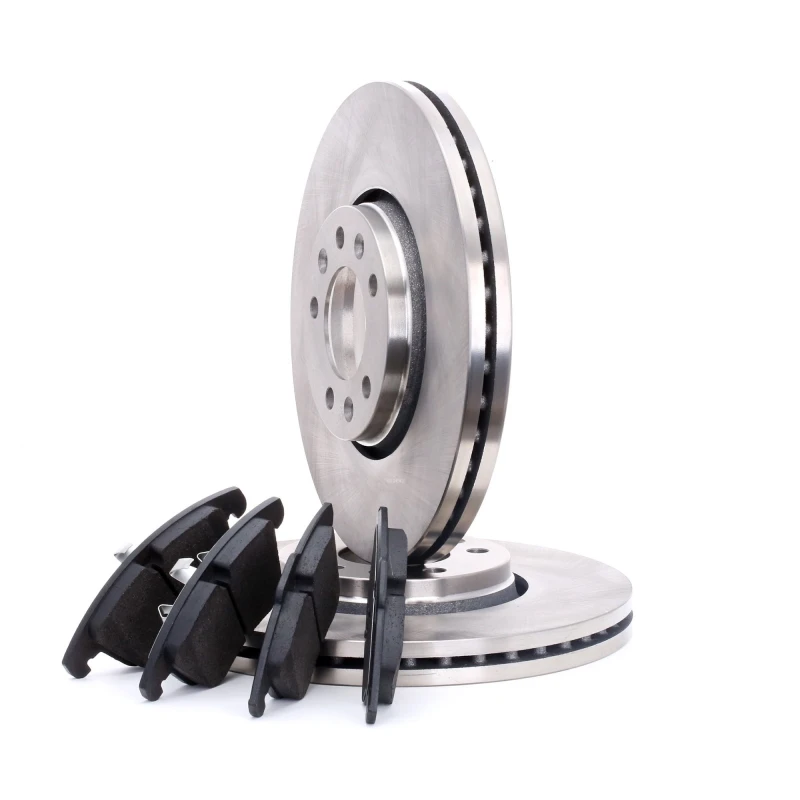 Image of RIDEX 3405B0242 Brake disc and pads set Front Axle, Brake Disc Type: Vented, excl. wear warning contact Brake Set,disc brakes (3405)