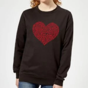Image of Super Mario Items Heart Womens Sweatshirt - Black - XXL