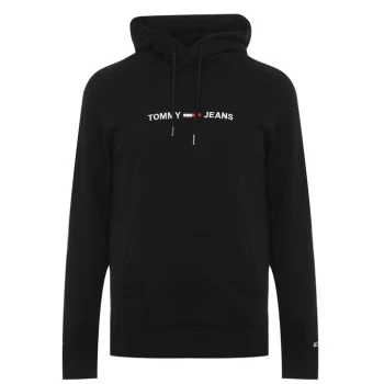 image of Tommy Jeans Straight Logo Hoodie - Black BDS