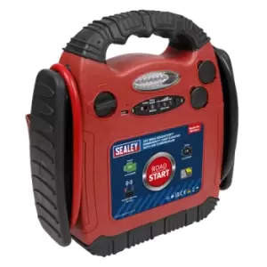 image of Sealey RoadStart Emergency Jump Starter with Air Compressor 12V, 900 Peak Amps