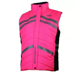 Image of Weatherbeeta Unisex Adult Quilted Reflective Gilet (M) (Hi Vis Pink)