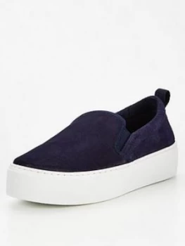 Image of OFFICE Faith Flatform Slip On Plimsoll - Navy, Size 8, Women