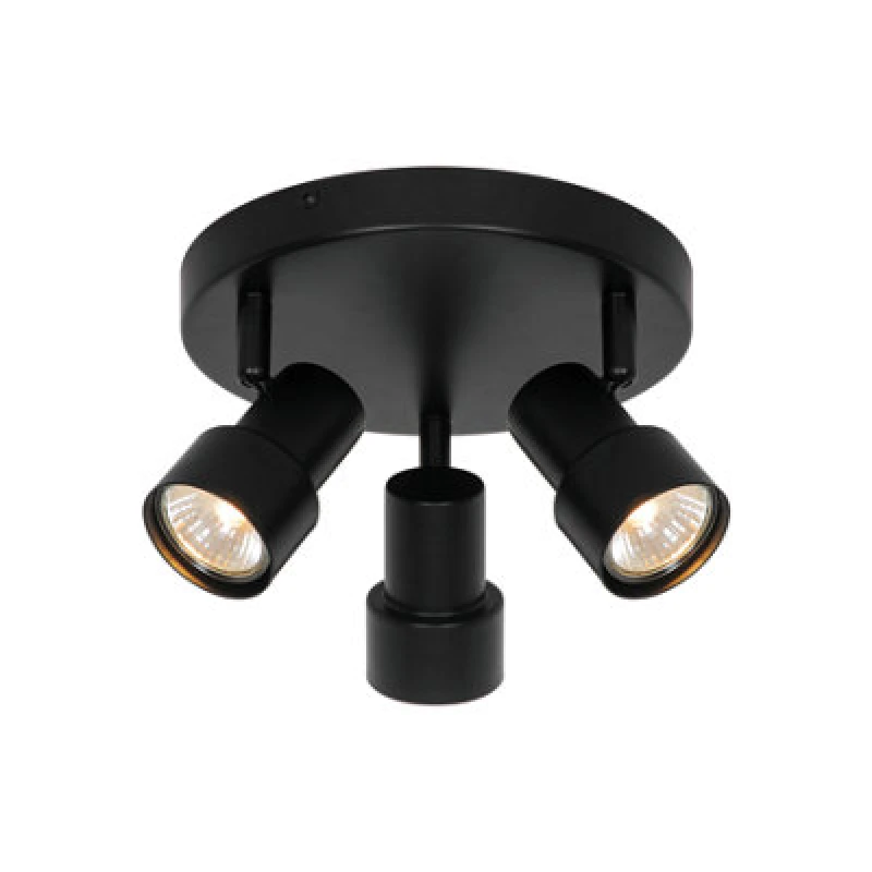 Image of Nordlux Boston Metal Ceiling Light 3 Adjustable Heads Black,mains