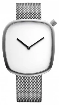 Image of Bering Classic| Pebble Brushed Silver Square Dial Watch