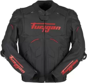 Image of Furygan Raptor Evo 2 Motorcycle Leather Jacket, black-red, Size 2XL, black-red, Size 2XL