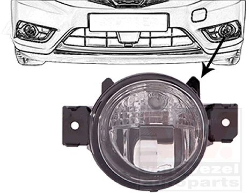 Image of VAN WEZEL Fog Light VAN WEZEL 3341995