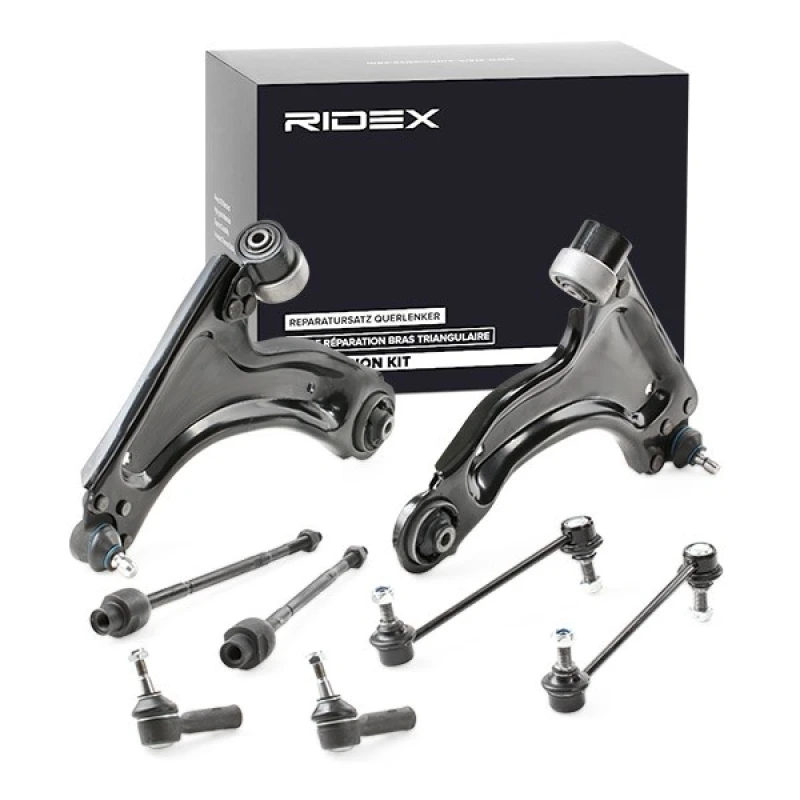 Image of RIDEX 772S0229 Control arm repair kit Front Axle, Control Arm Sheet Steel Suspension Kit (772)