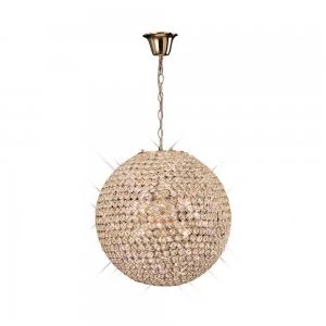Image of Ceiling Pendant 7 Light French Gold, Crystal