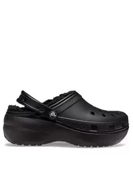 image of Crocs Classic Platform Lined - Black, Size 5, Women