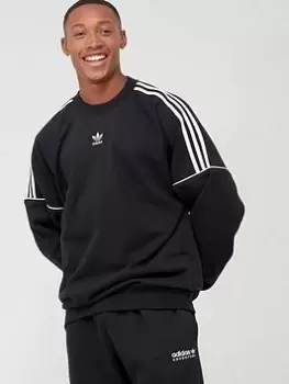 Image of Adidas Originals Halfzip Creweck, Black, Male, Crewnecks, HK7344