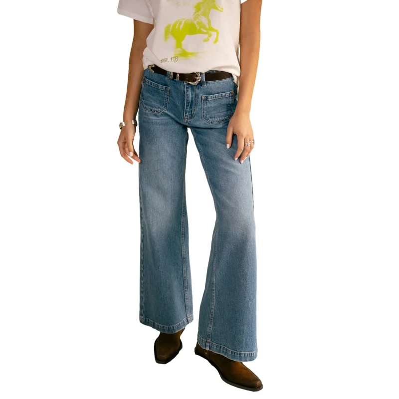 Image of Freeman T Porter Womens wide-leg jeans Freeman T Porter Jessy SDM Bleu Female 26