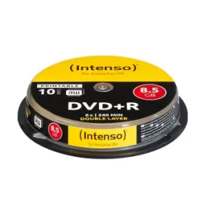 image of Intenso 1x10 DVD+R 8.5GB 8x Double Layer printable DVD+R DL 10 pc(s)