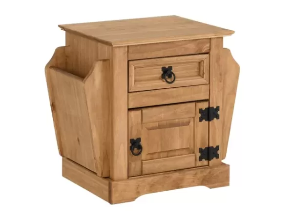 Image of Seconique Corona Pine 1 Drawer Wooden Magazine Table