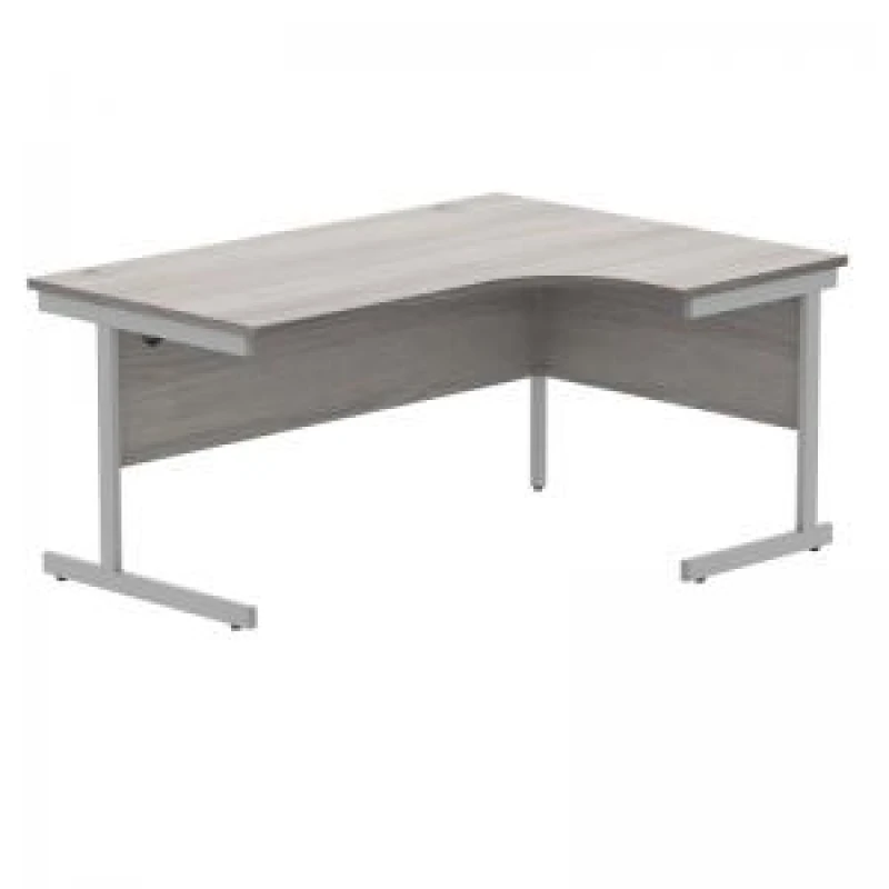 Image of Astin Radial Right Hand SU Cantilever Desk 1600x1200x730mm Alaskan Grey Oak/Silver KF824213
