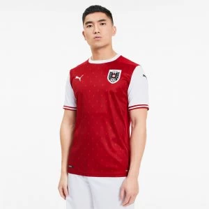 Image of PUMA Austria Mens Home Replica Jersey, Chili Red Pepper/White, size 2X Large, Clothing