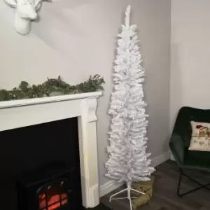 image of 6.5ft (2m) Premier Pencil Style Slim Christmas Tree in White