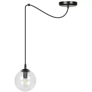 Image of Emibig Gigi Black Globe Pendant Ceiling Light with Clear Glass Shades, 1x E14