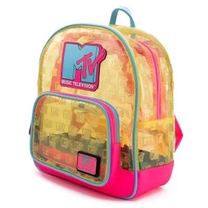 Image of Loungefly MTV Clear Neon Pvc Mini Backpack