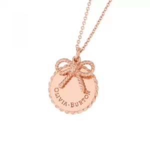 Image of Ladies Olivia Burton Rose Gold Plated Vintage Bow Coin and Bow Necklace