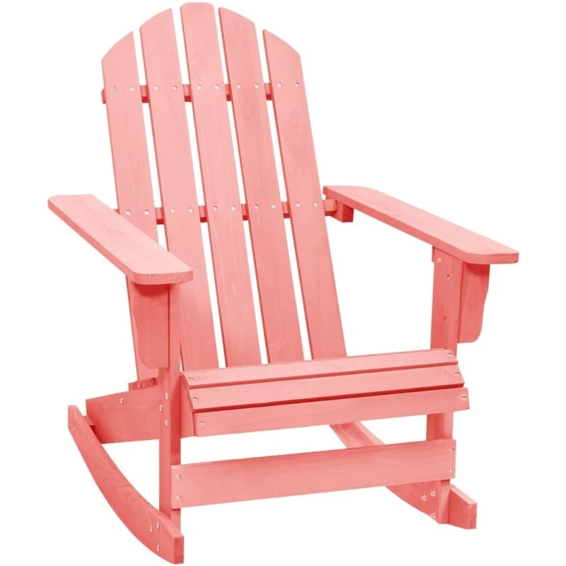 Image of VIDAXL Vidaxl - Garden Adirondack Rocking Chair Solid Fir Wood Pink 8720286240687