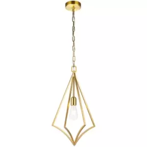 image of Elstead Feiss Nico Wire Frame Pendant Ceiling Light Burnished Brass