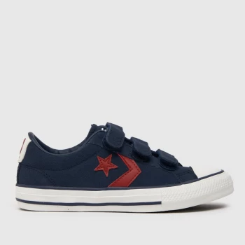 image of Converse Navy & Red Star Player Ev 3v Trainers Junior