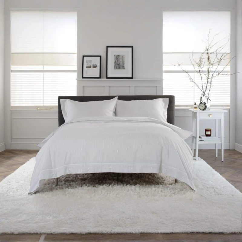 Image of The Lyndon Co Southport Duvet Set Grey/ White Grey/White WY1H8 Unisex Double,King